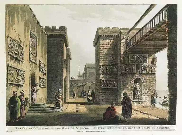 İtalyan asıllı ressam Luigi Mayer'in Bodrum Kalesi'ni resmettiği muhteşem eser. (1803)